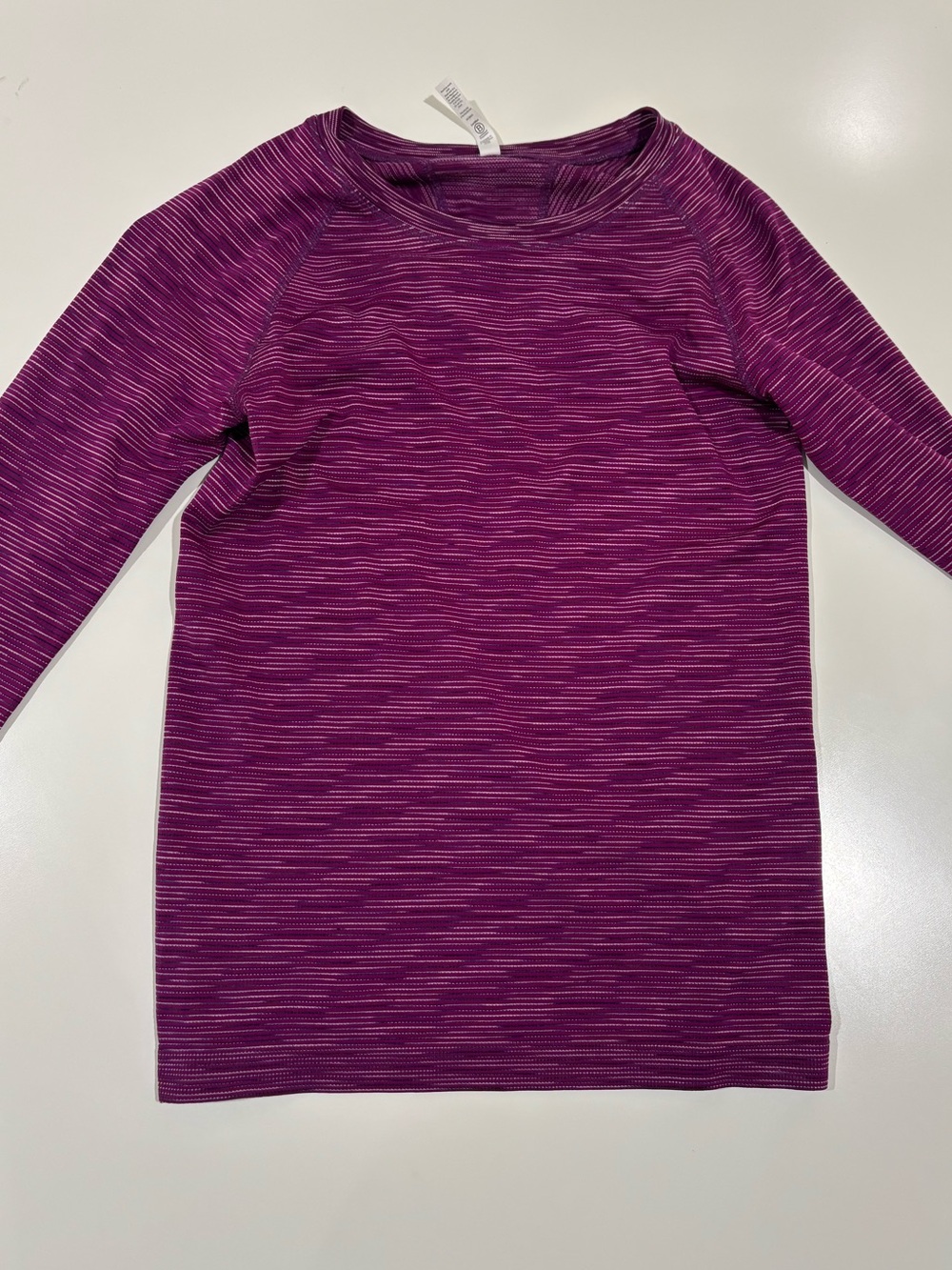 Athleta Marled Plum Long Sleeve Performance Tee